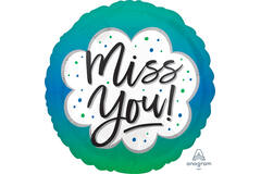 Foil balloon - "Miss You!" - Ombre - 45 cm